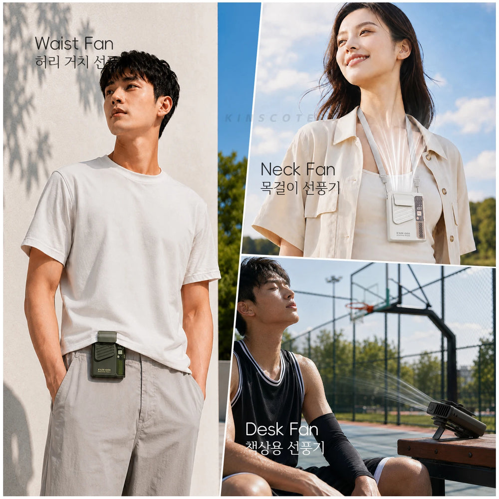 New Outdoor Hanging Waist Fan 4000Mah USB Multi-Functional Mini Cooling Fan 5 Speed Digital Display Portable Rechargeable Fan
